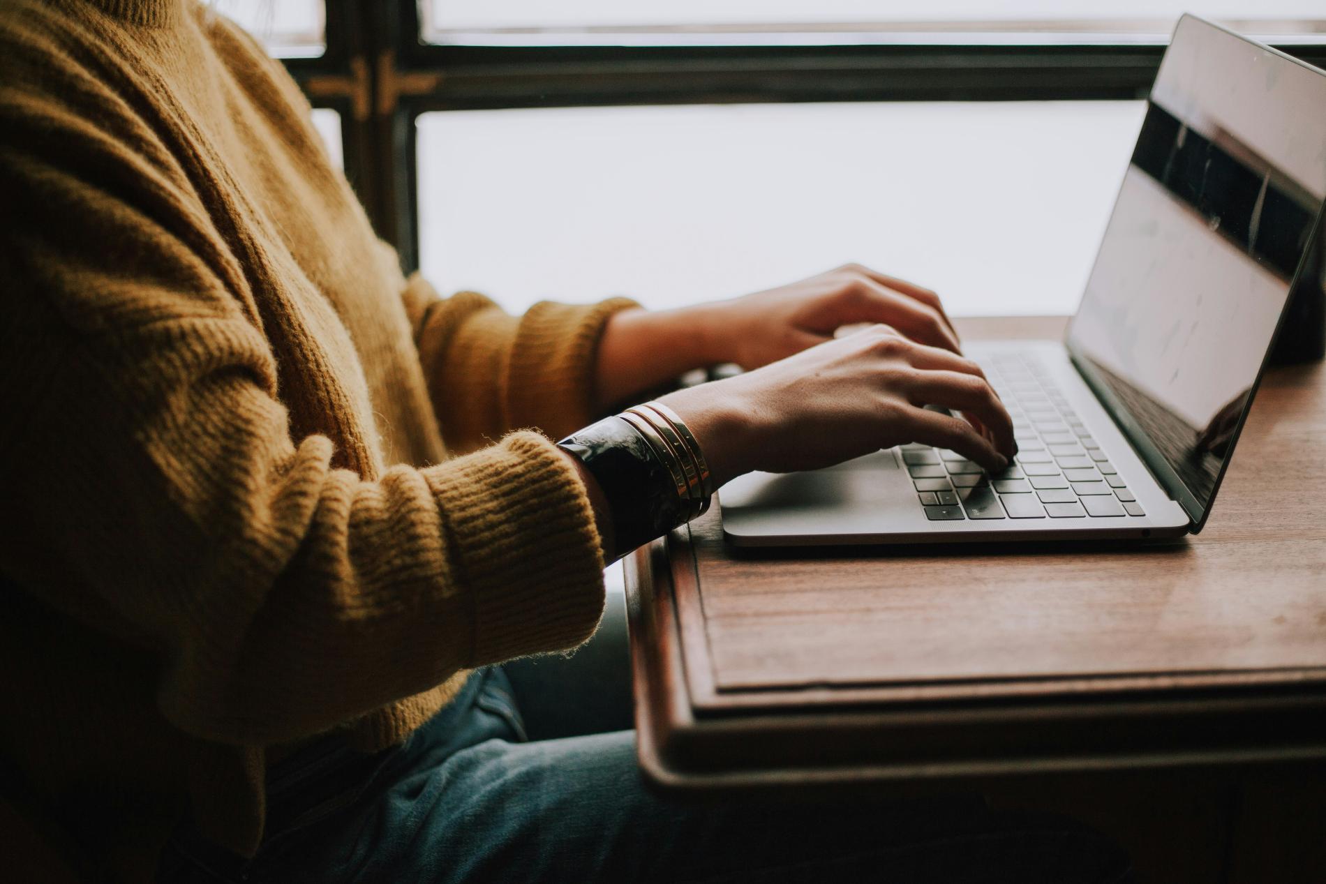 woman on computer